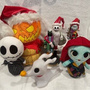 6 ITEMS: Nightmare Before Christmas Plush and Figurine Set
